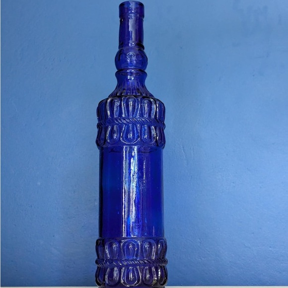 Vintage Colbalt Blue Glass Bottle - Picture 3 of 8